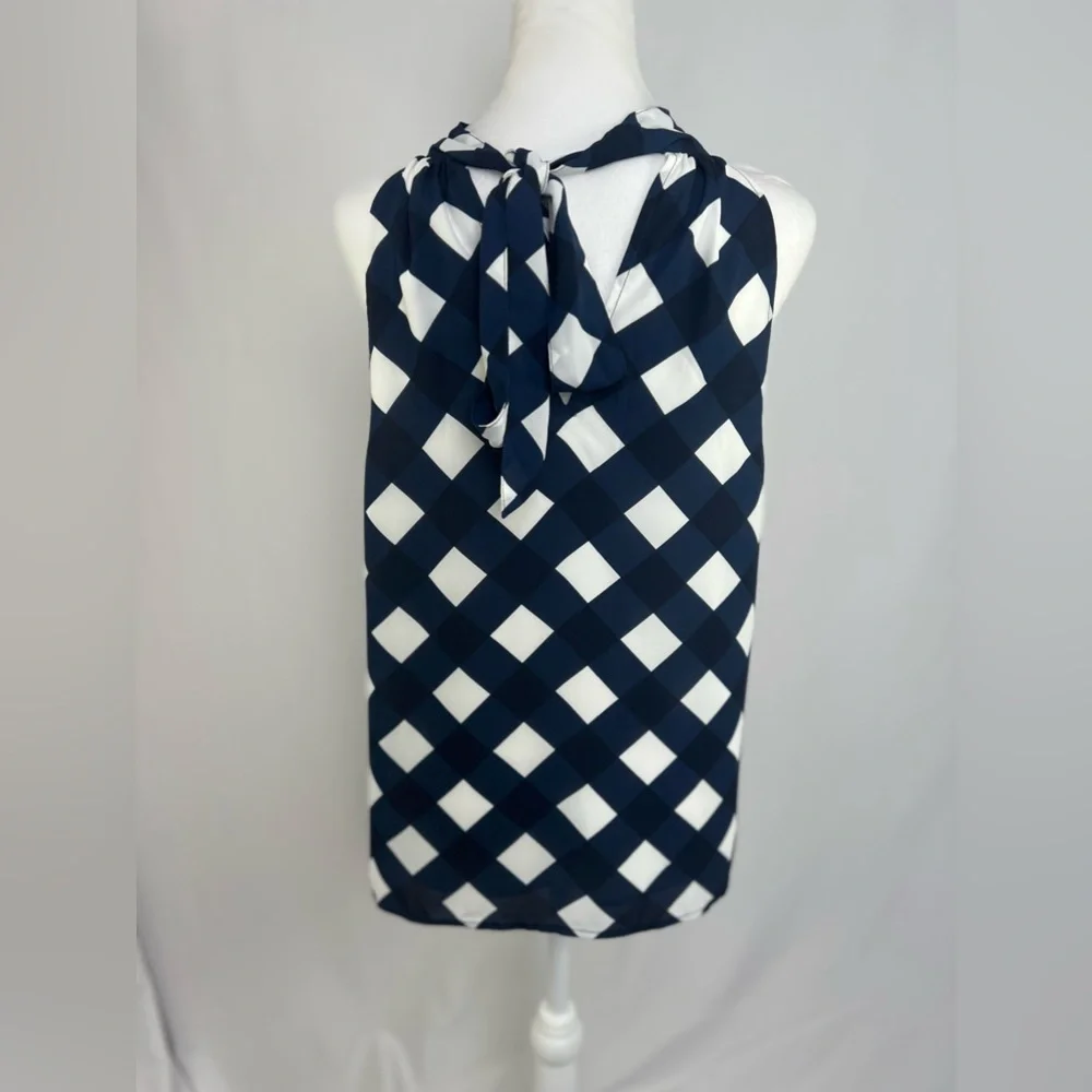 NEW / J.Crew Factory Women's Blue and White Blouse - Picture 2 of 3